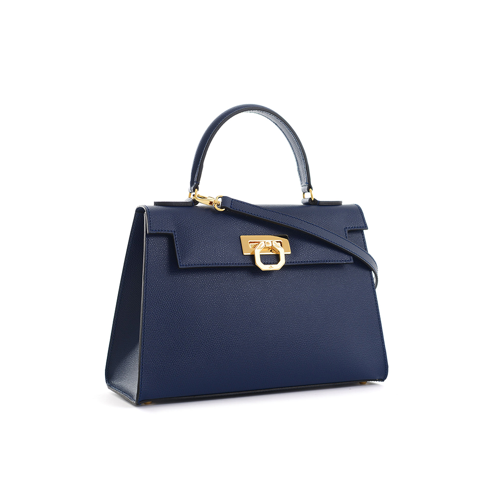 Elena leather handbag - Blue 19 - Carbotti