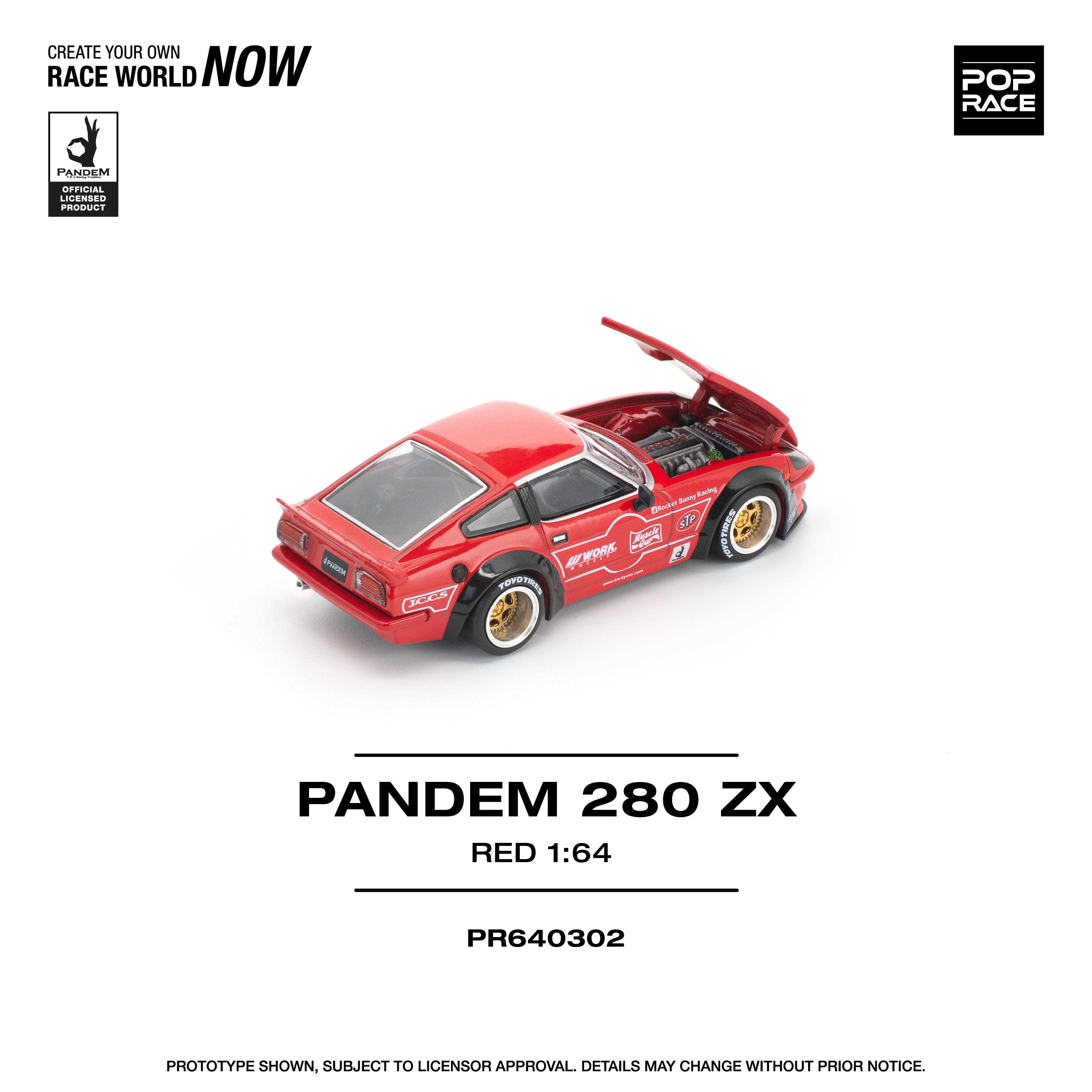 Preorder) Pop Race 1:64 PANDEM Nissan 280ZX RED PR640302 – CarBro MC