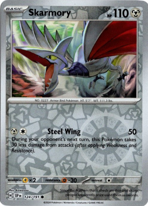 エアームド 海外版 英語版 リバホロ Skarmory - 124/191 -【Card Chicken】