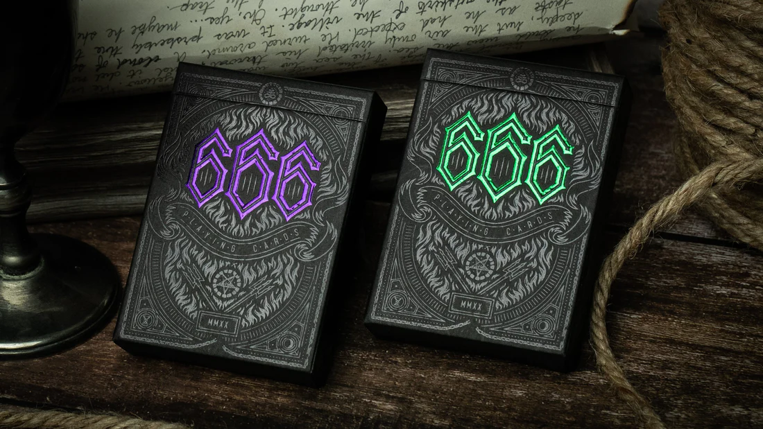 666 Emerald Hellfire Playing Cards - Cards District