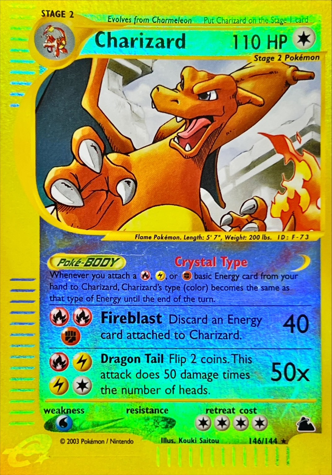 状態A-〕リザードン(クリスタルタイプ/英語版)【☆】{146/144}