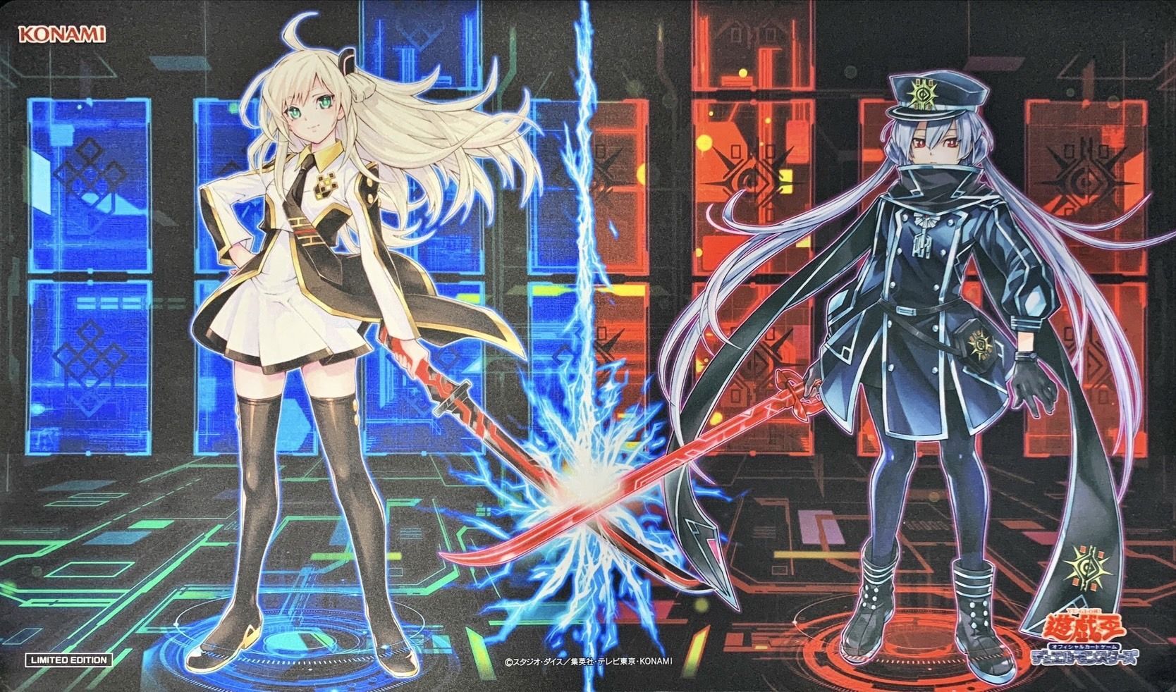 状態A-〕プレイマット『(新)閃刀姫レイ&ロゼ(サテライトショップ限定