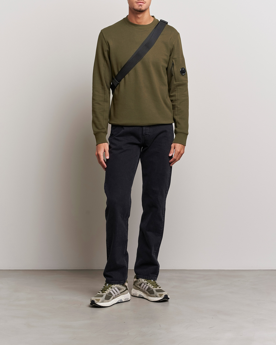 C.P. Company Diagonal Raised Fleece Lens Sweatshirt Military Green