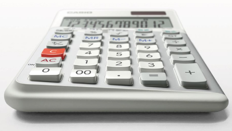 操作面を横方向に3°傾斜させた新発想の電卓 | CASIO