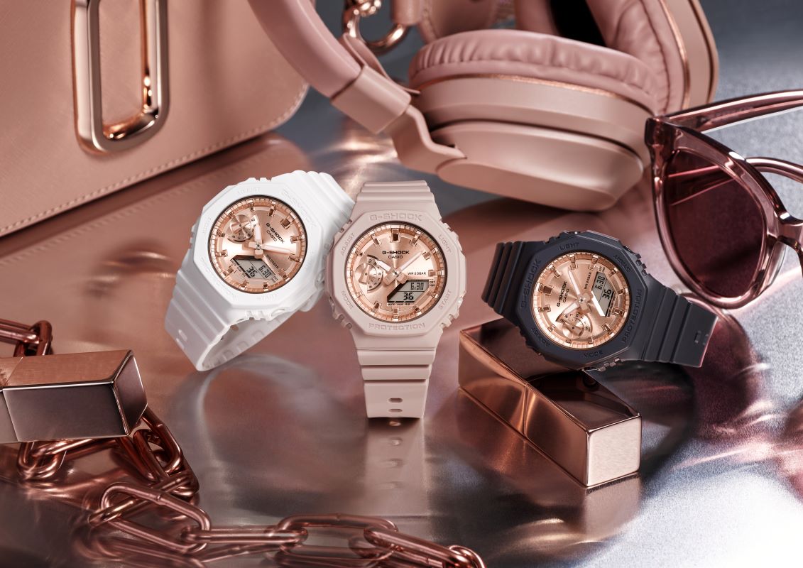 華やかなピンクゴールドが輝く小型の“G-SHOCK” | CASIO