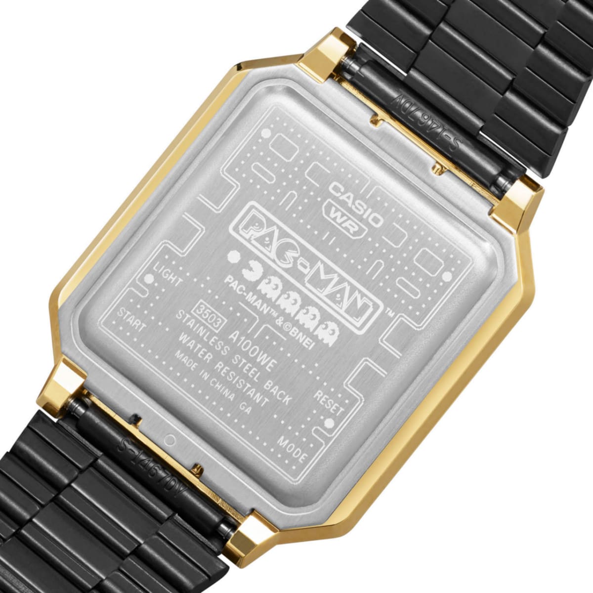 A100WEPC-1B | PAC-MAN Black and Gold Watch | CASIO