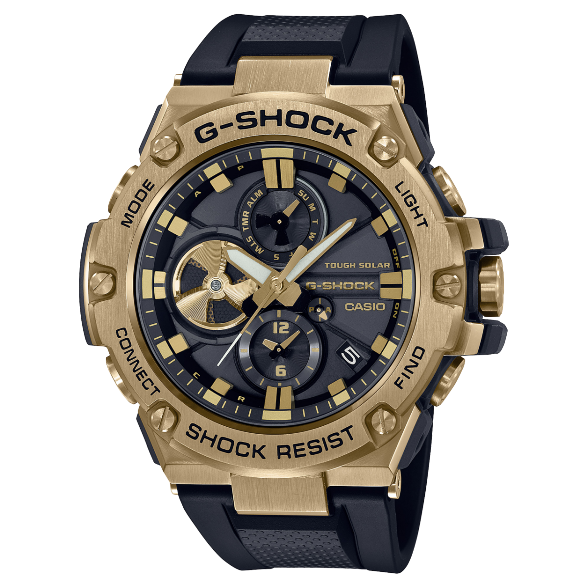 GSTB100GB1A9 | Black and Gold G-STEEL Watch | CASIO