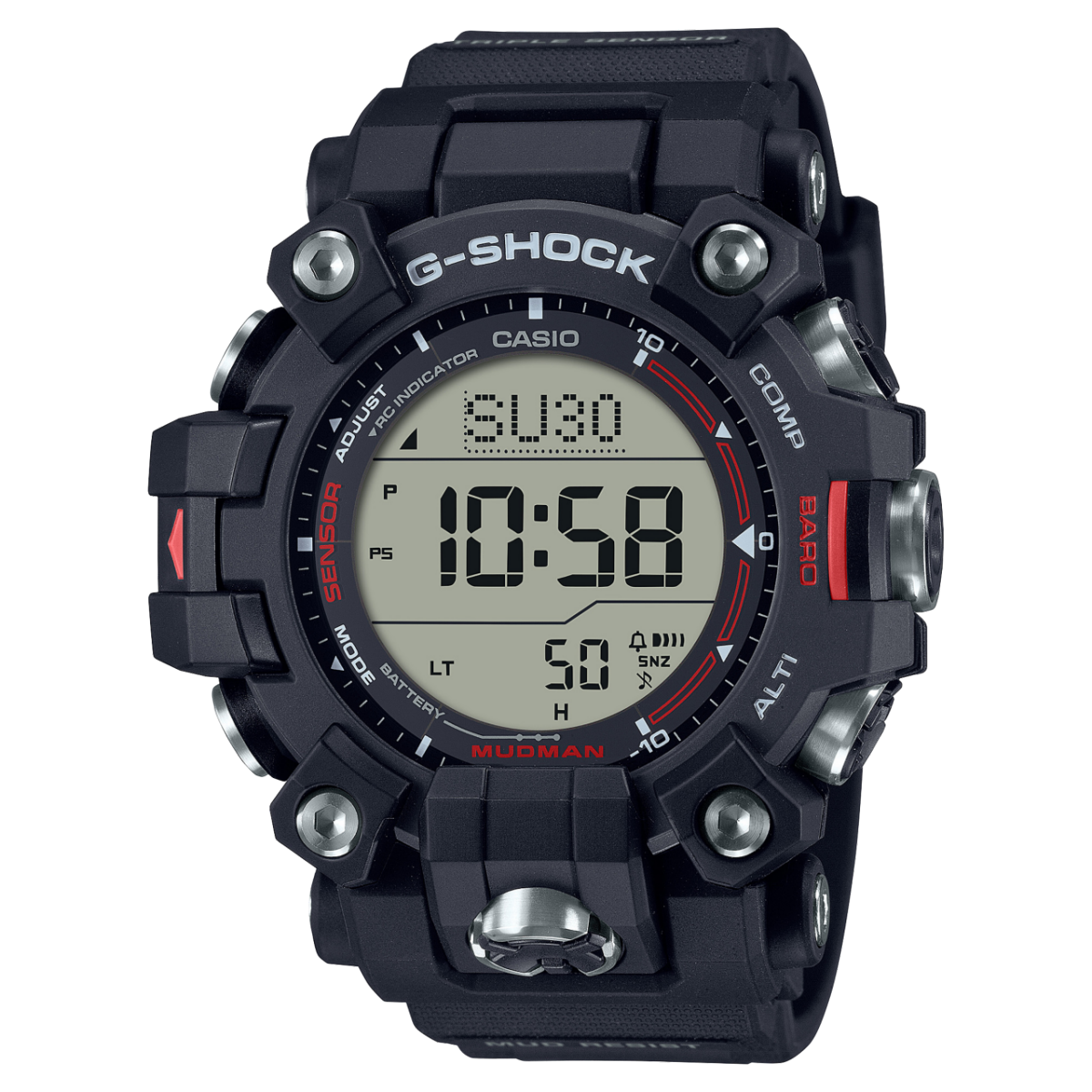 GW9500-1 | G-SHOCK Bold Black & Red Triple-Sensor Watch | CASIO