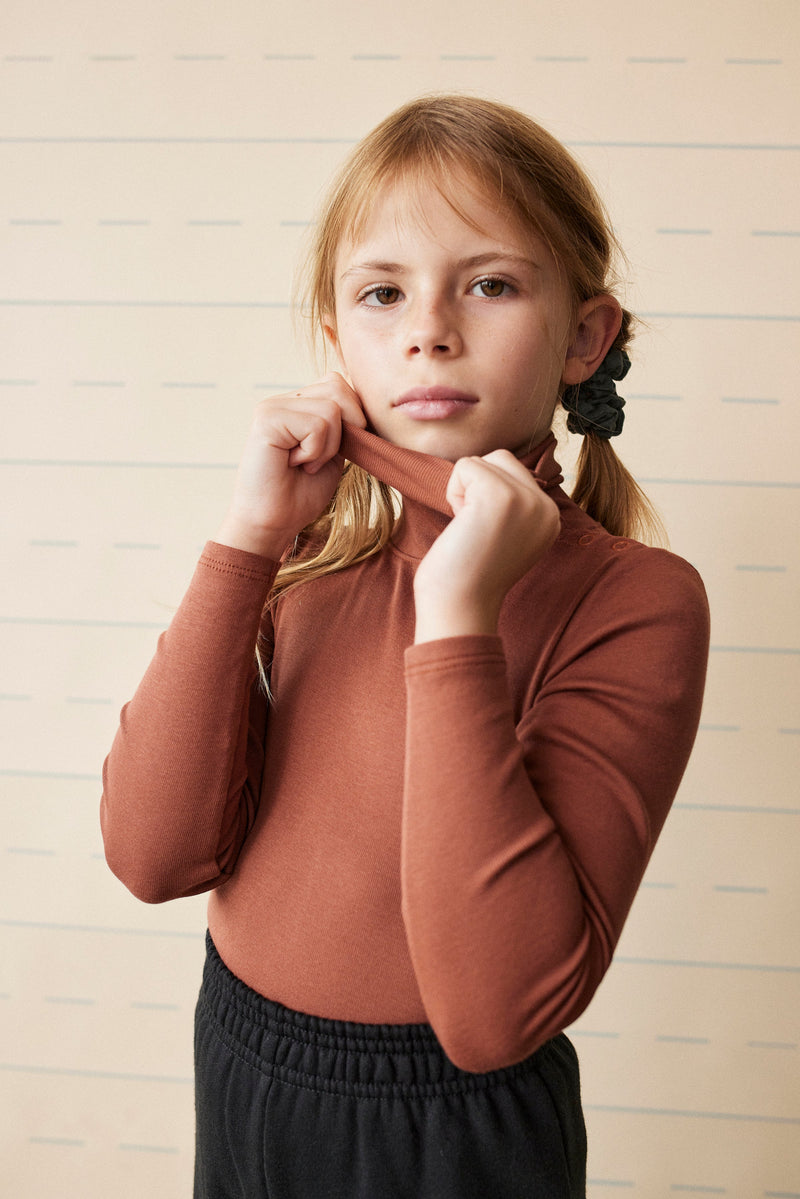 Soor Ploom Long Sleeve Snap Turtleneck - Terracotta – Casp Baby