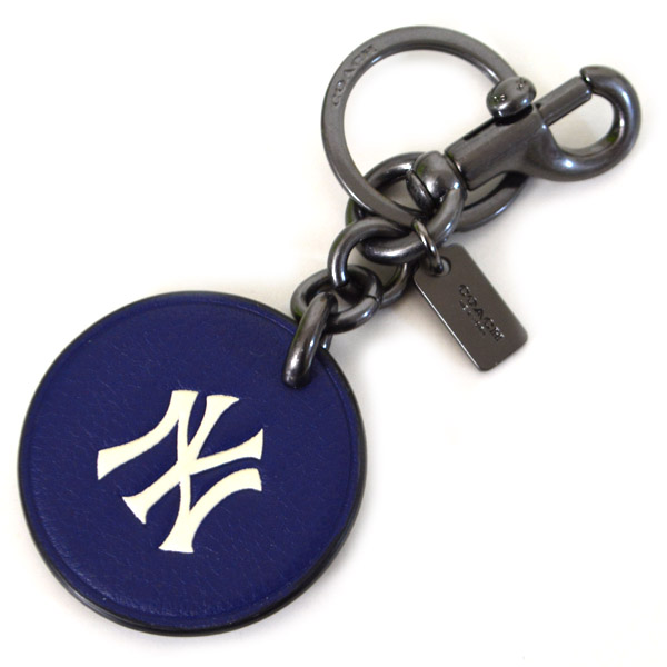 COACH】コーチ ニューヨークヤンキース コラボ レザー キーリング