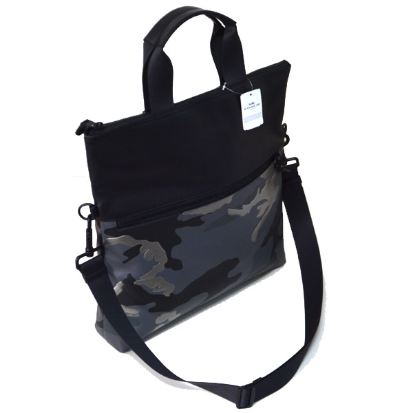 COACH】コーチ レザー 迷彩 カモフラージュ 2Way メンズ トートバッグ