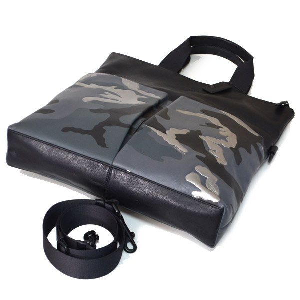 COACH】コーチ レザー 迷彩 カモフラージュ 2Way メンズ トートバッグ