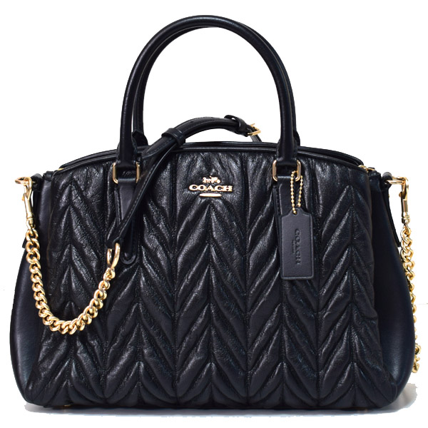 COACH】コーチ キルティング レザー セージ キャリーオール キルテッド