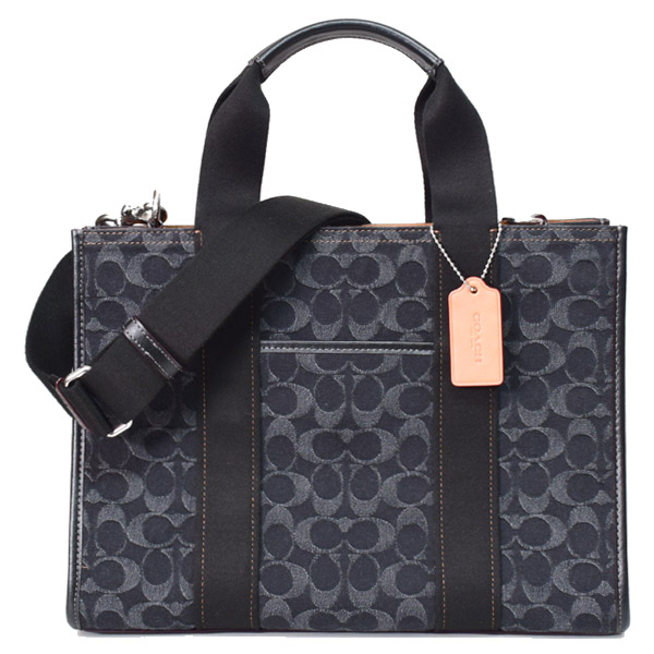 COACH】コーチ デニム レザー シグネチャー スミス トート 2way 斜め