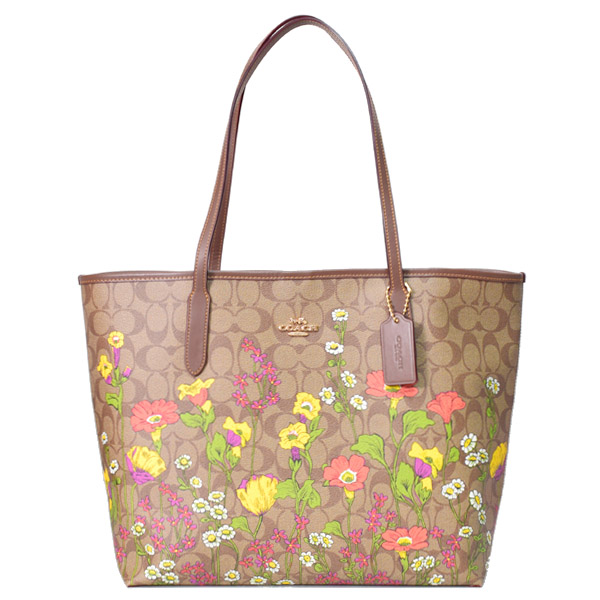 COACH】コーチ コーティングキャンバス レザー シグネチャー ガーデン