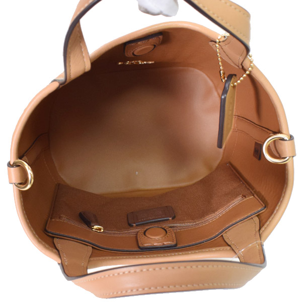 COACH】コーチ かごバッグ ストロー レザー ハンナ バケット ロゴ