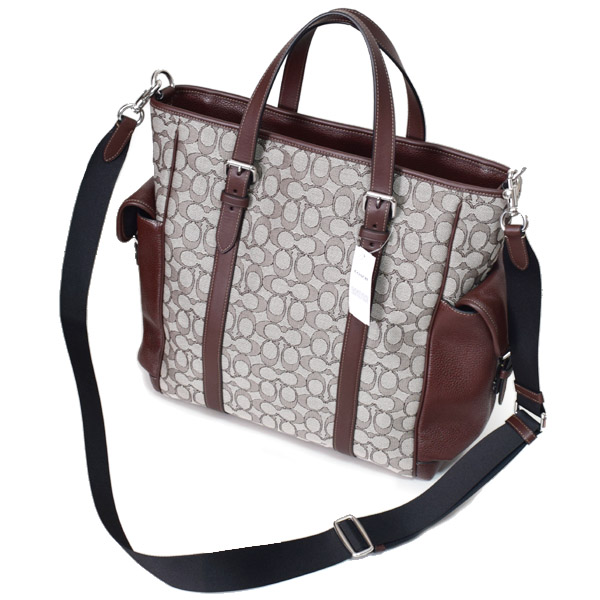 COACH】コーチ メンズ バッグ ジャガード レザー シグネチャー