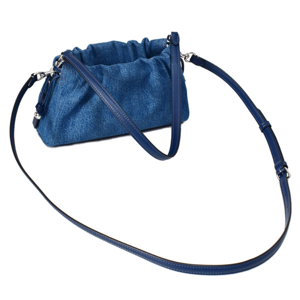 COACH】コーチ バッグ デニム 巾着 レザー フェイ ロゴ 3WAY クロス