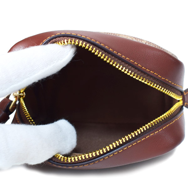 COACH】コーチ ポーチ コーティングキャンバス レザー シグネチャー