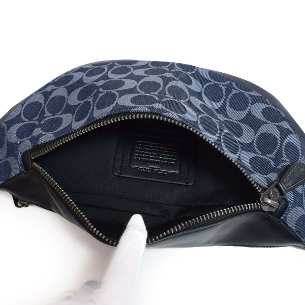 COACH】コーチ メンズ デニム カーフレザー シグネチャー ウォーレン