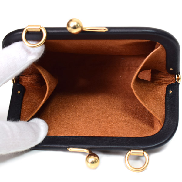 COACH】コーチ ぺブルレザー ロゴ キスロック がま口 ノラ チェーン