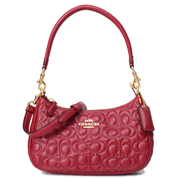 COACH】コーチ スムースレザー シグネチャー 型押し テリ ロゴ 2way