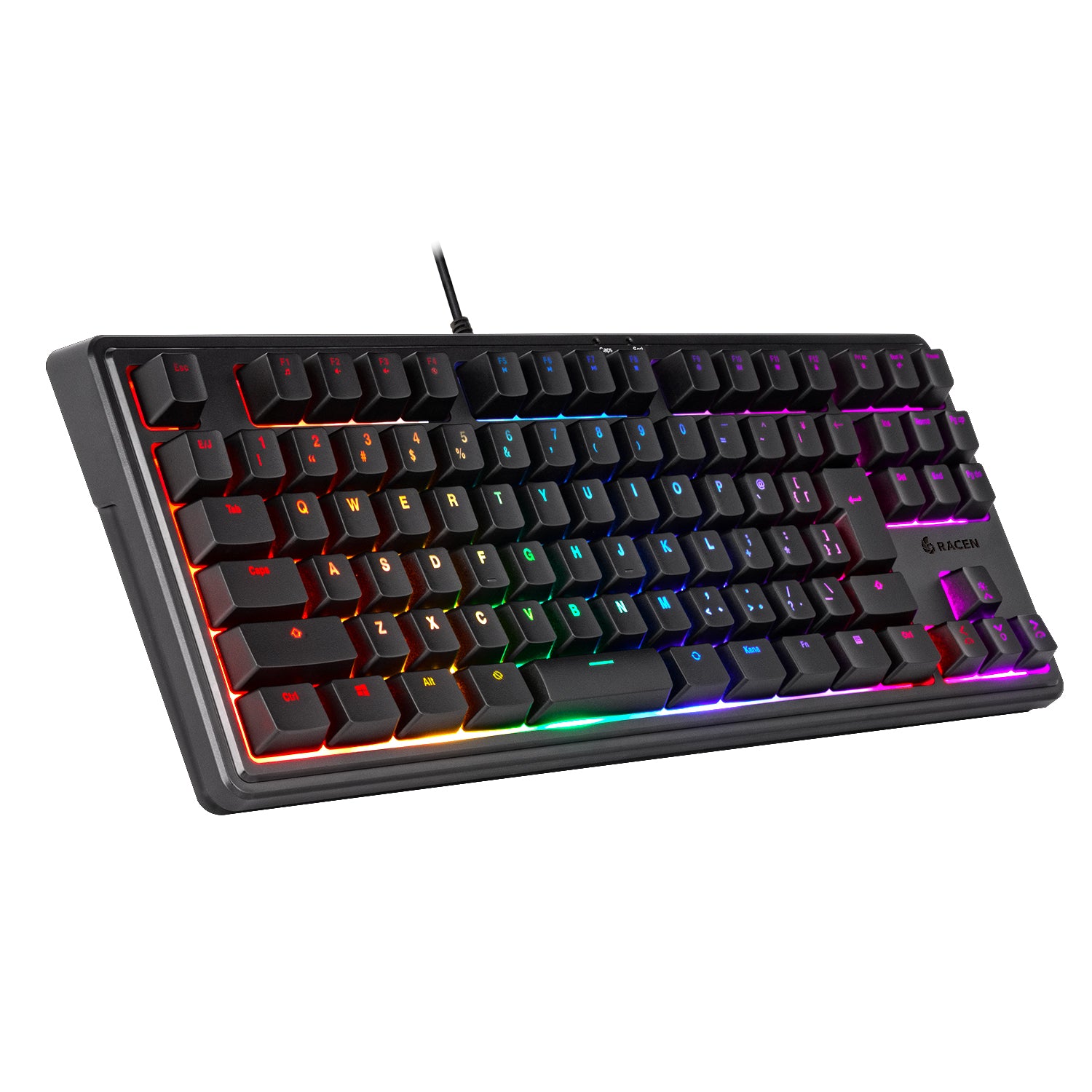 RACEN メンブレンゲーミングキーボードTKL（91キー）ブラック [CRC