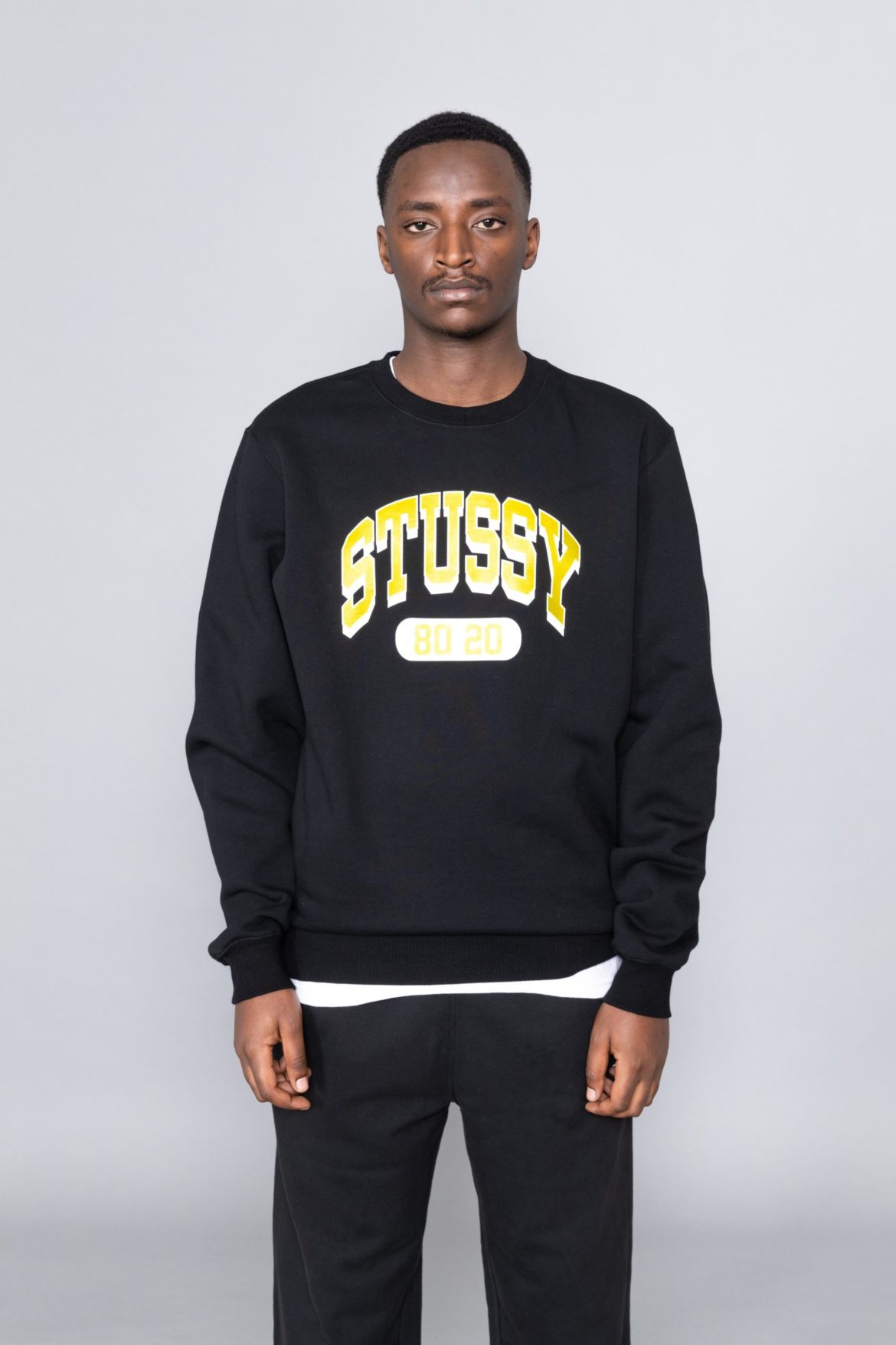 Stussy 80:20 Crew Black sweatshirt - Centrevillestore