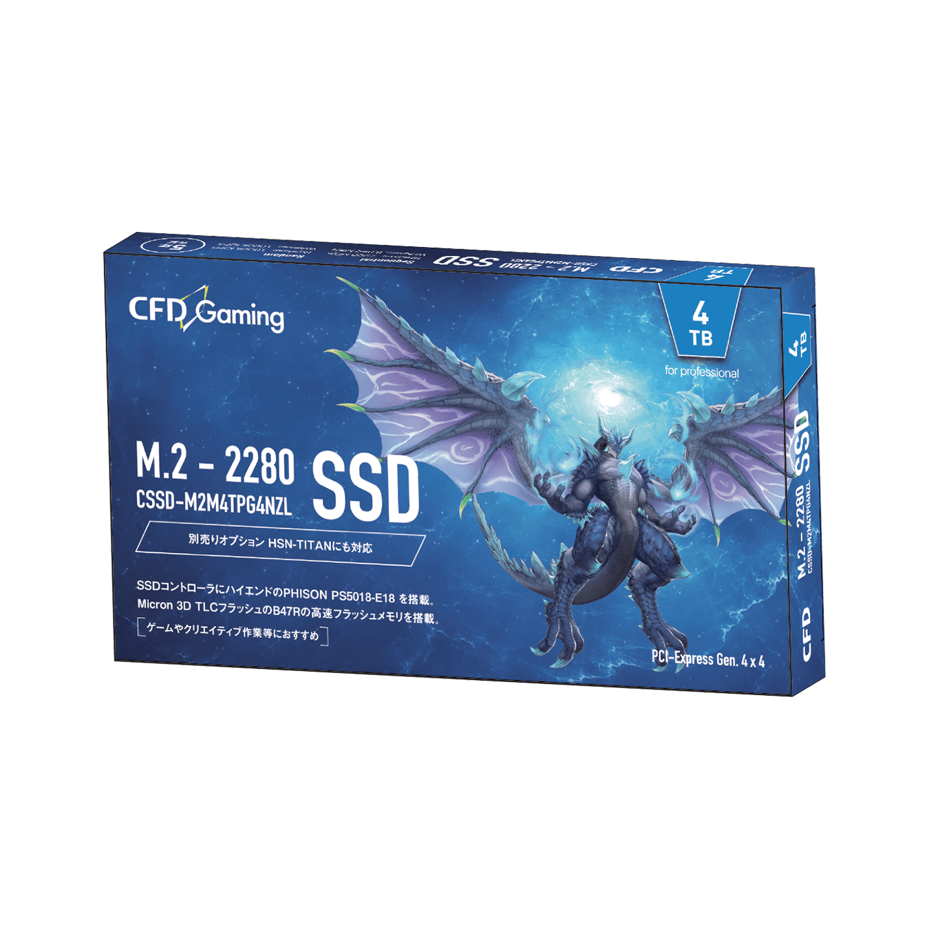 CSSD-M2M4TPG4NZL | CFD Gaming PG4NZL シリーズ M.2接続 SSD 4TB