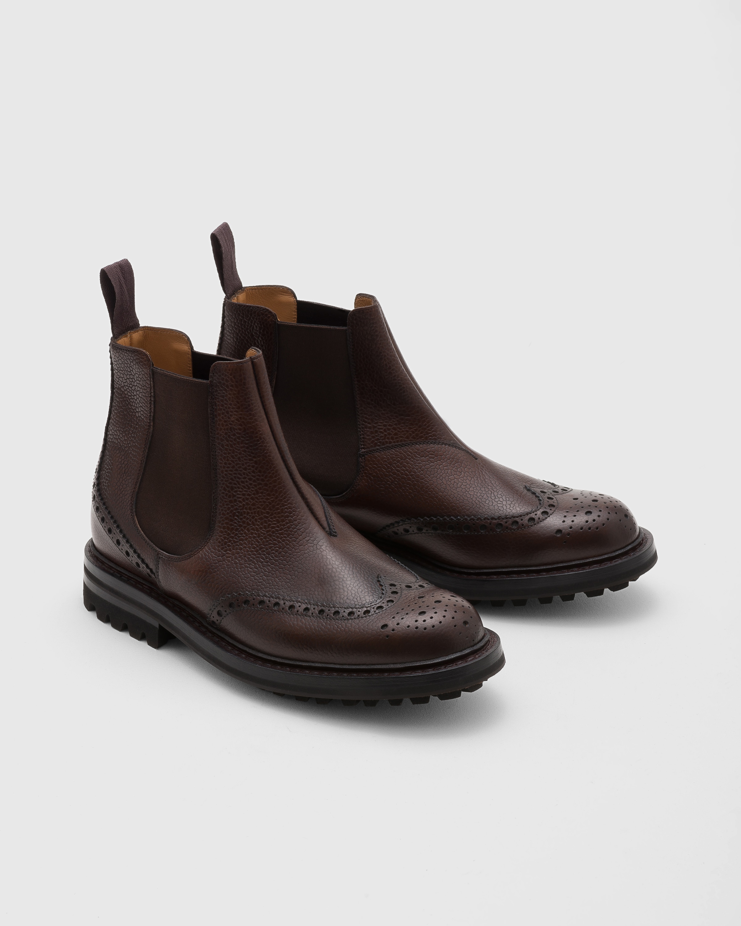 Ebony Highland Grain Chelsea Boot Brogue | Church's