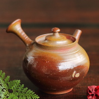 Autumn SALE❗️煎茶道具 萬古焼◇松楽造『環手 茶注』白泥手捻り