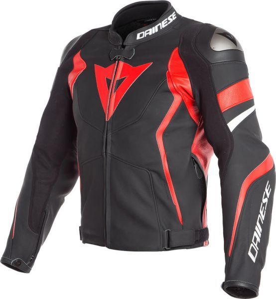 Dainese Avro 4 Leather Jacket Black/Red/White + Free Shipping