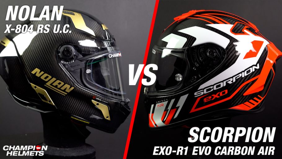 Nolan X-804 RS Ultra Carbon Versus Scorpion EXO-R1 EVO Carbon Air