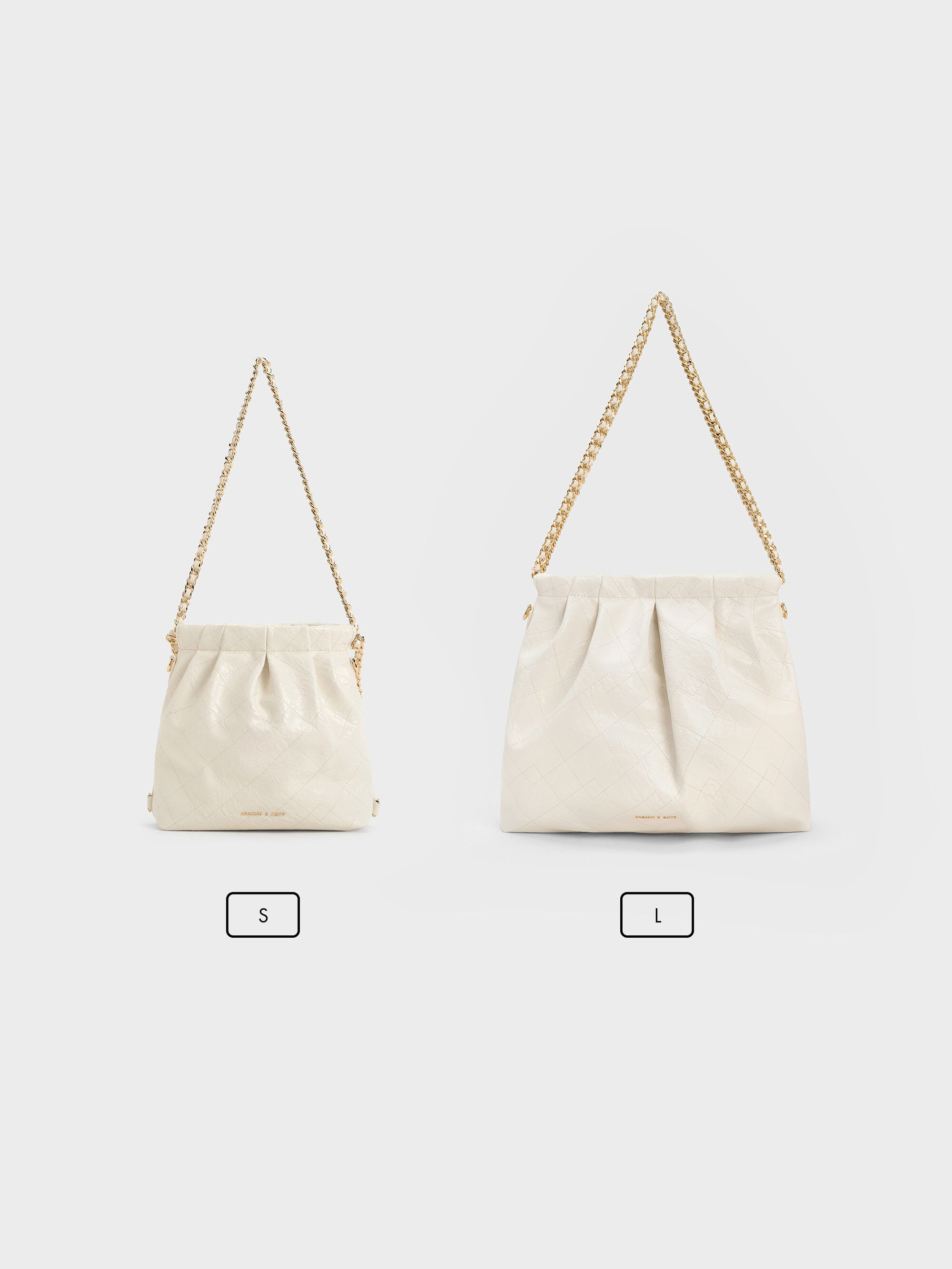 Cream Duo Chain-Handle Two-Way Backpack - Cream - CHARLES & KEITH US