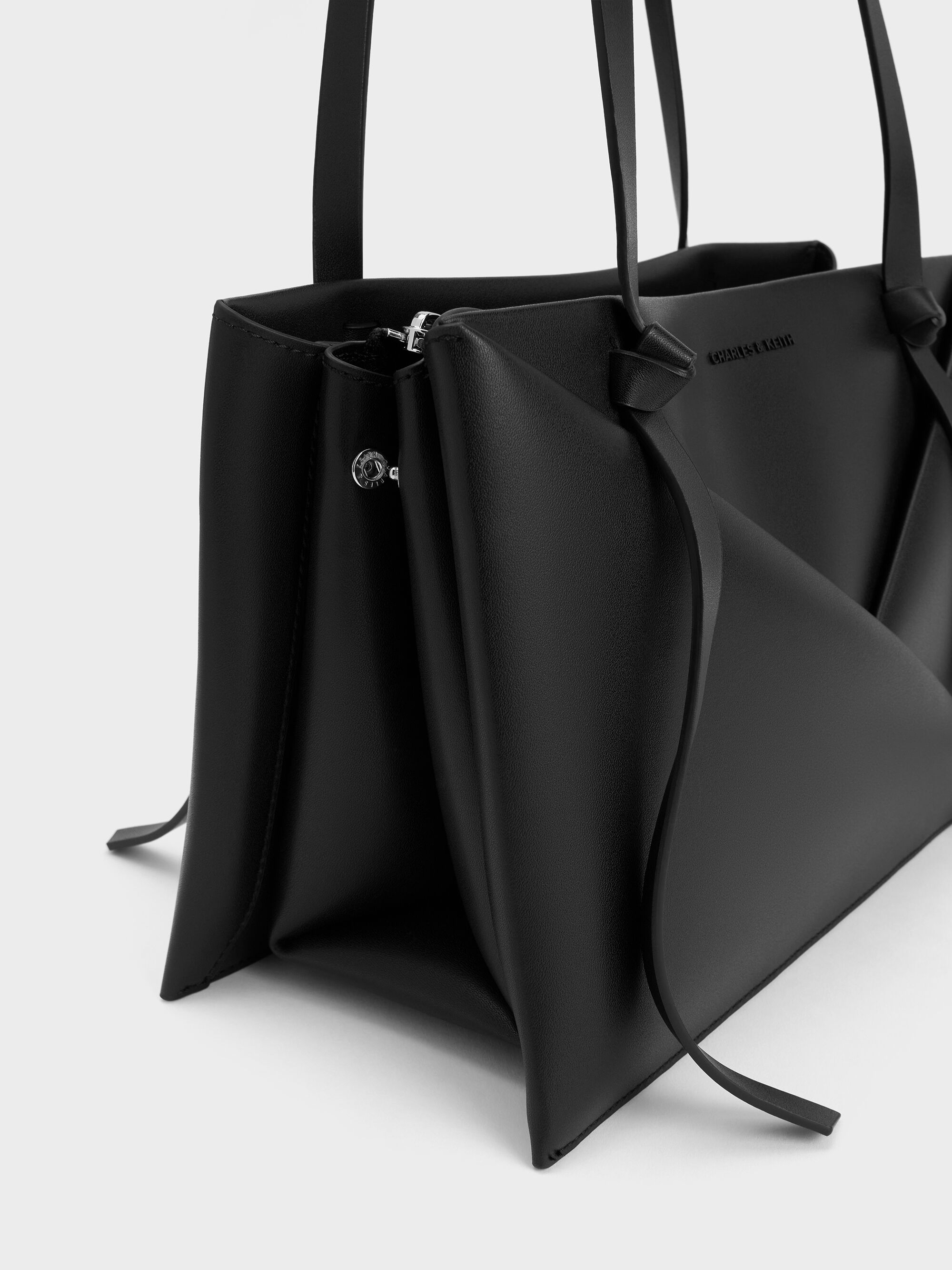 Noir Midori Geometric Tote Bag - Noir - CHARLES & KEITH US