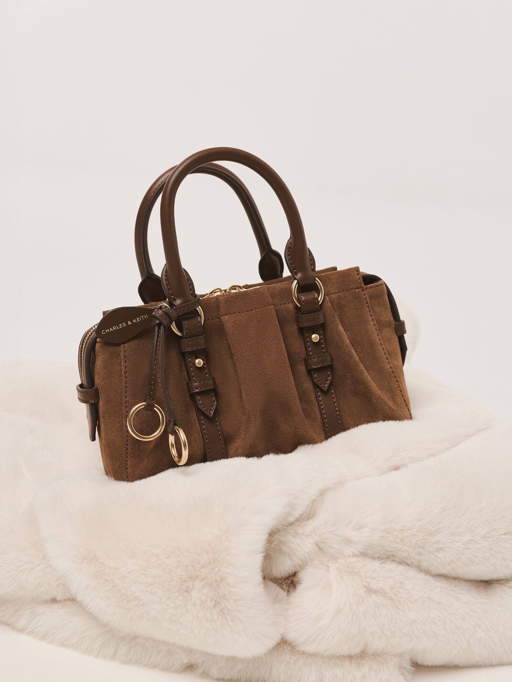 Mocha Brown Britton Top Handle Tote Bag - Mocha Brown - CHARLES