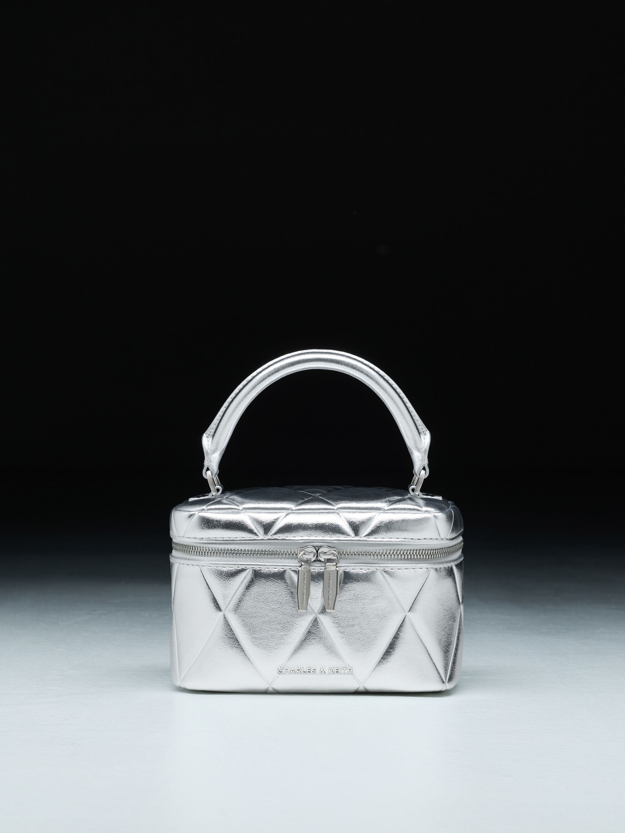 Silver Arwen Metallic Quilted Vanity Bag - Silver - CHARLES & KEITH US