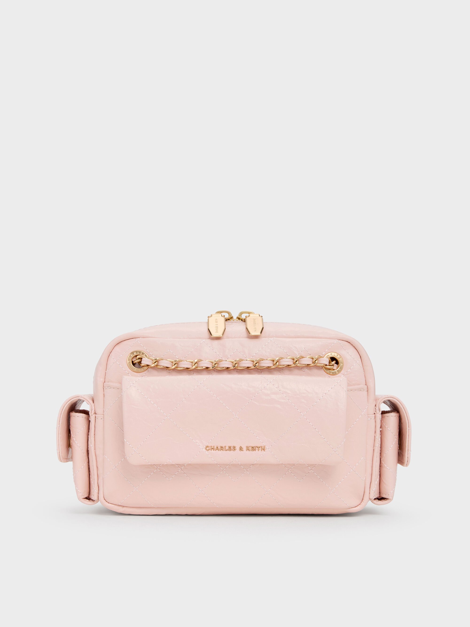 Soft Pink Duo Quilted Crossbody Bag - Soft Pink - CHARLES & KEITH US