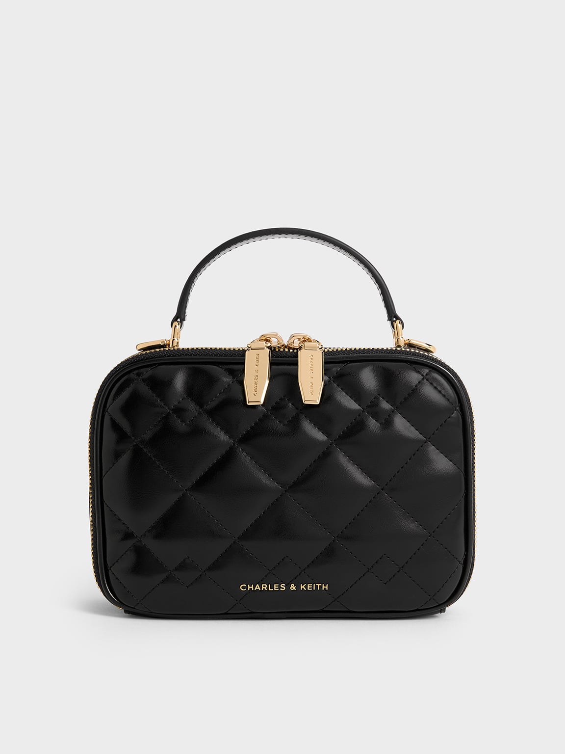 Black Duo Quilted Vanity Bag - Black - CHARLES & KEITH US