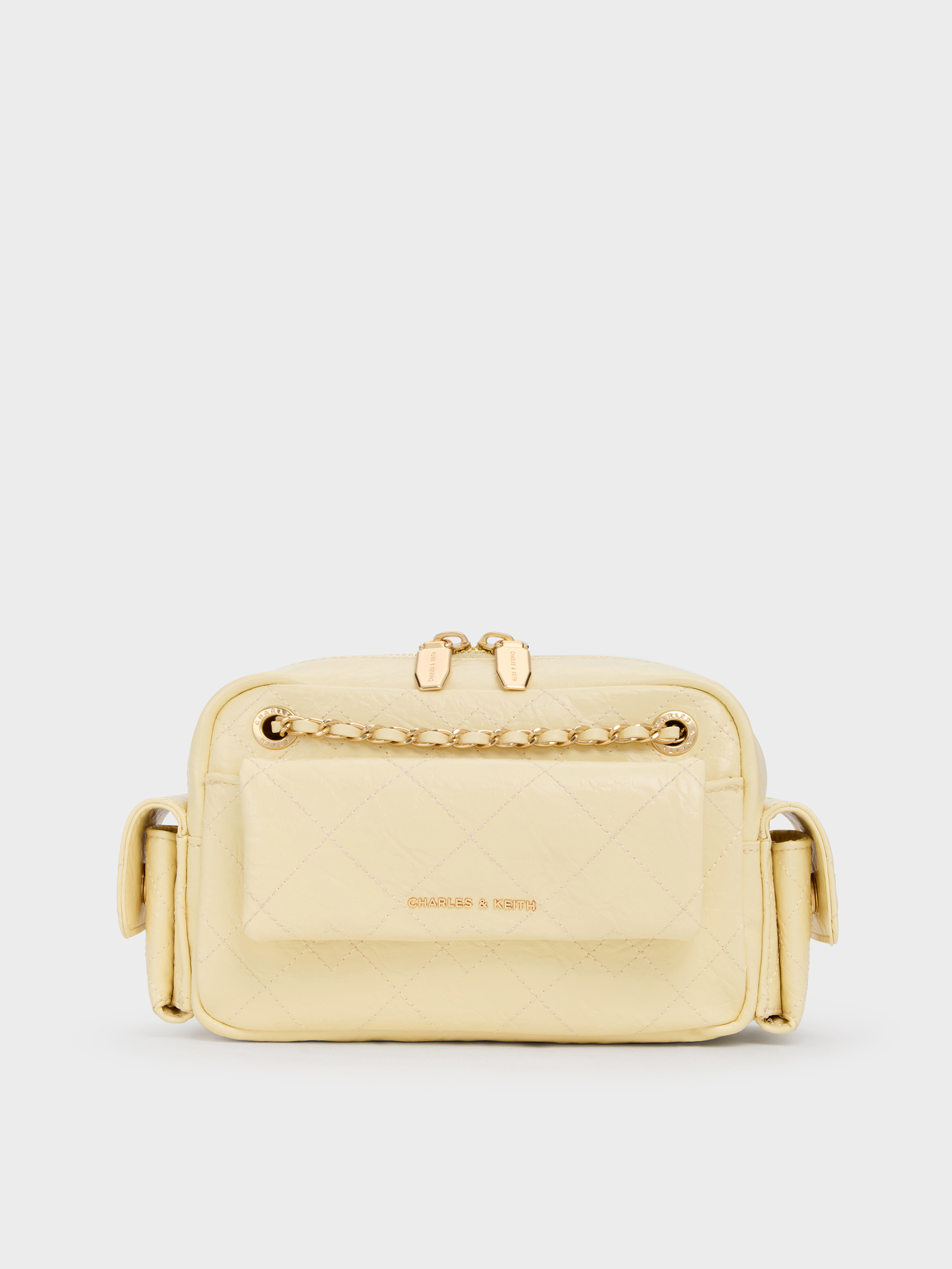 Duo ドゥオ キルトクロスボディーバッグ - バターイエロー | CHARLES