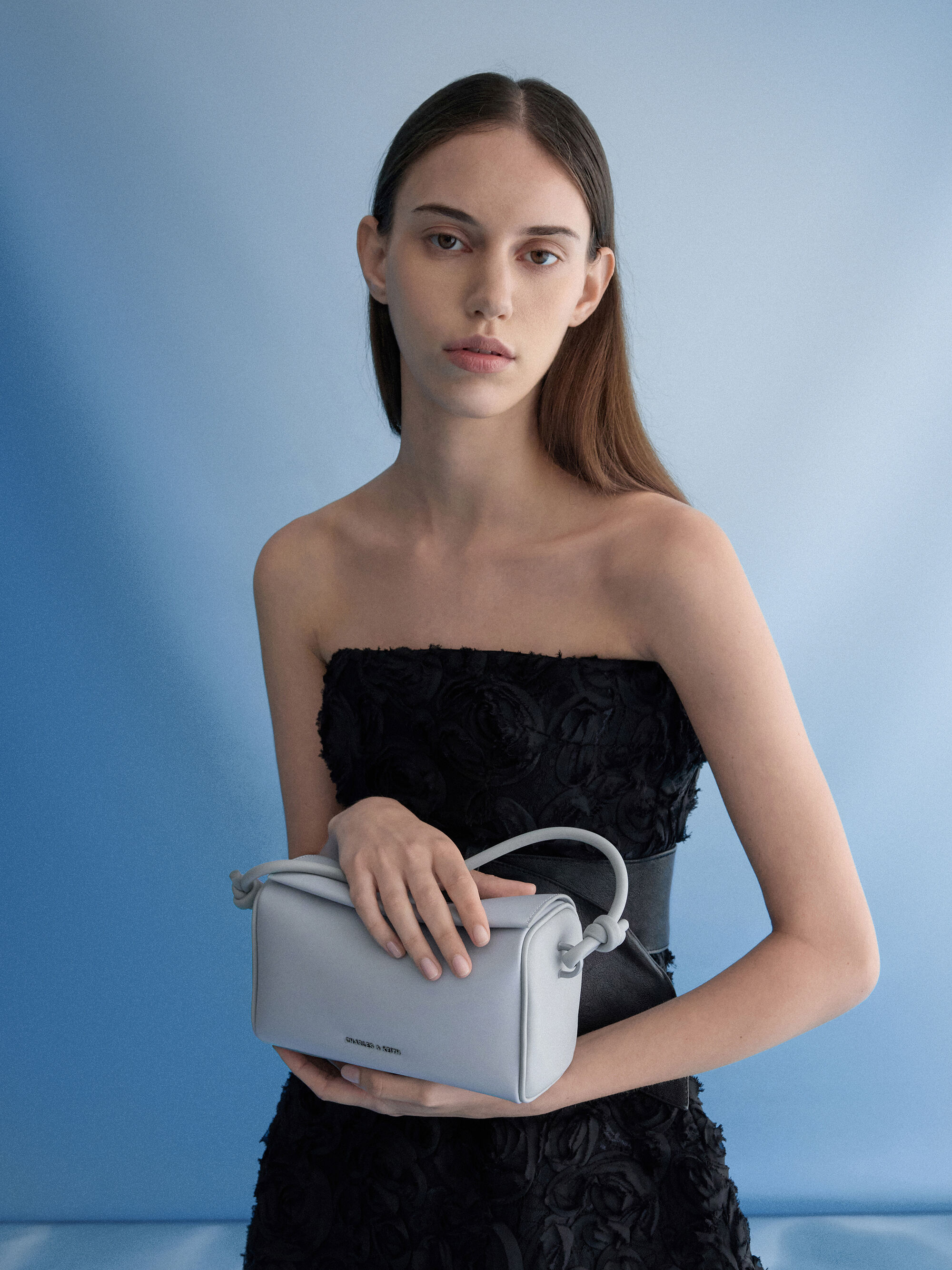 Sammie サミー ノットハンドルボクシーバッグ - シーソルトブルー