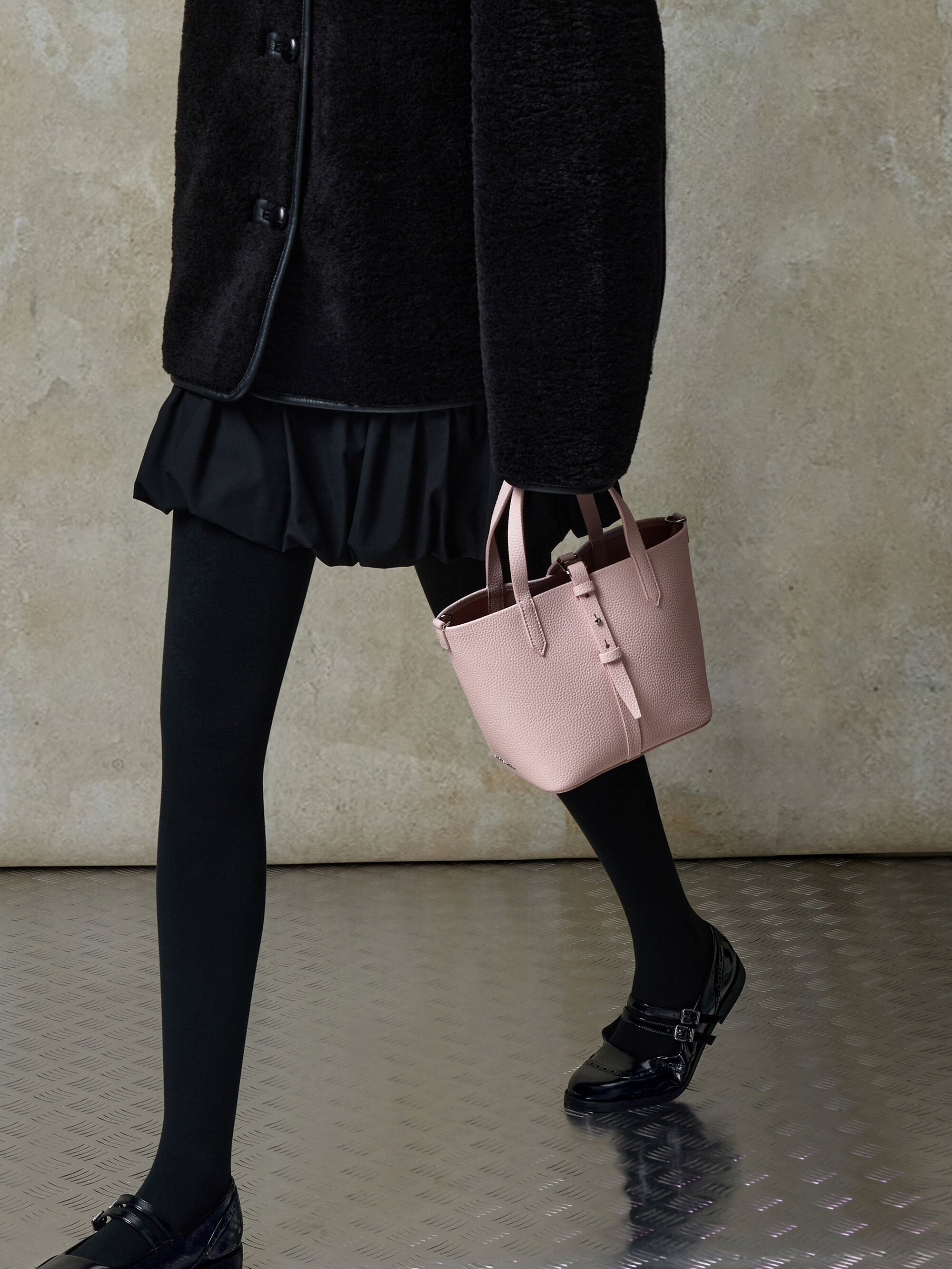 Beryl ベリル リサイクルレザーバケツバッグ - コットンキャンディー