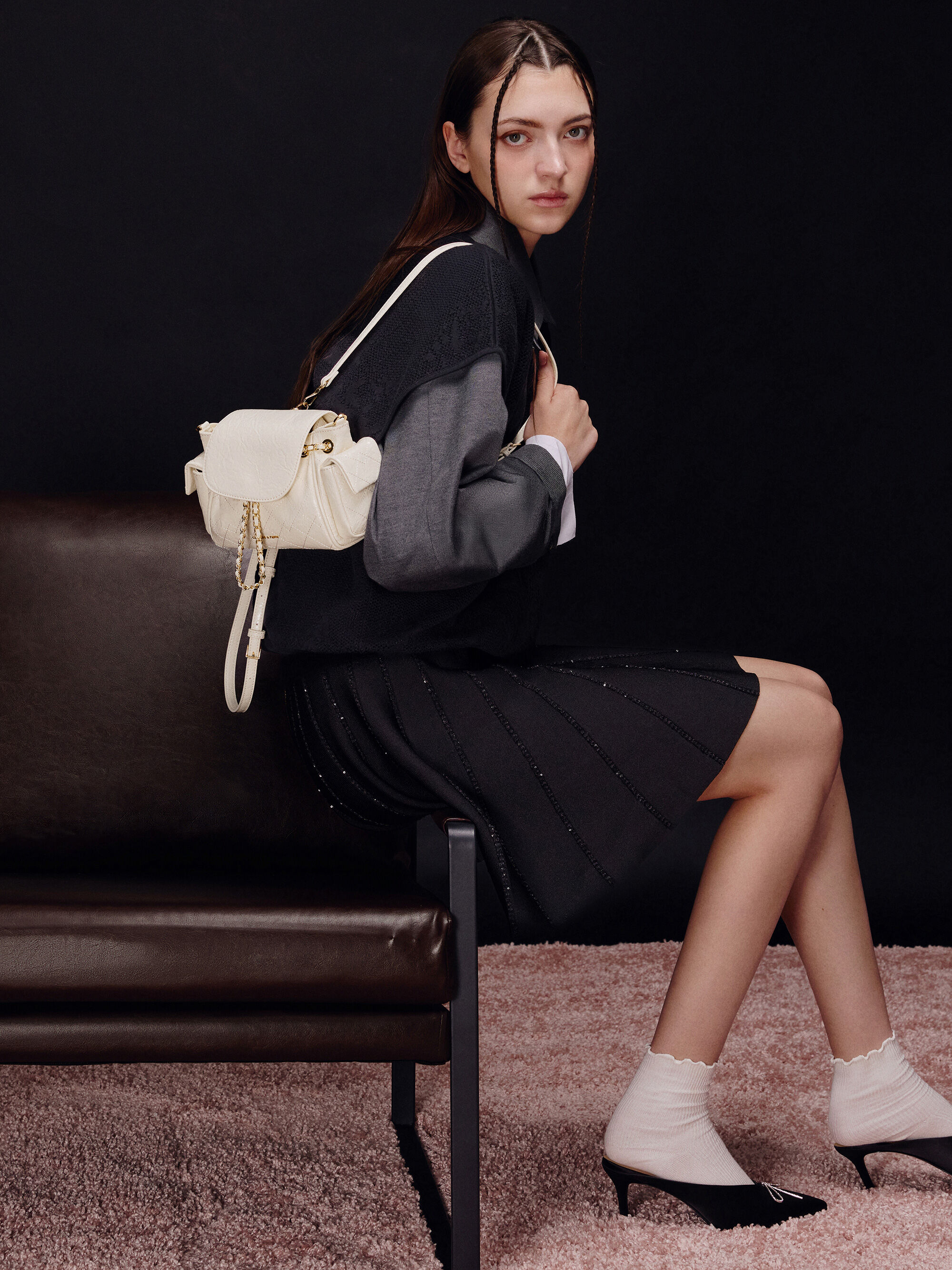 Duo ドゥオ ツーウェイフロントフラップバックパック - クリーム