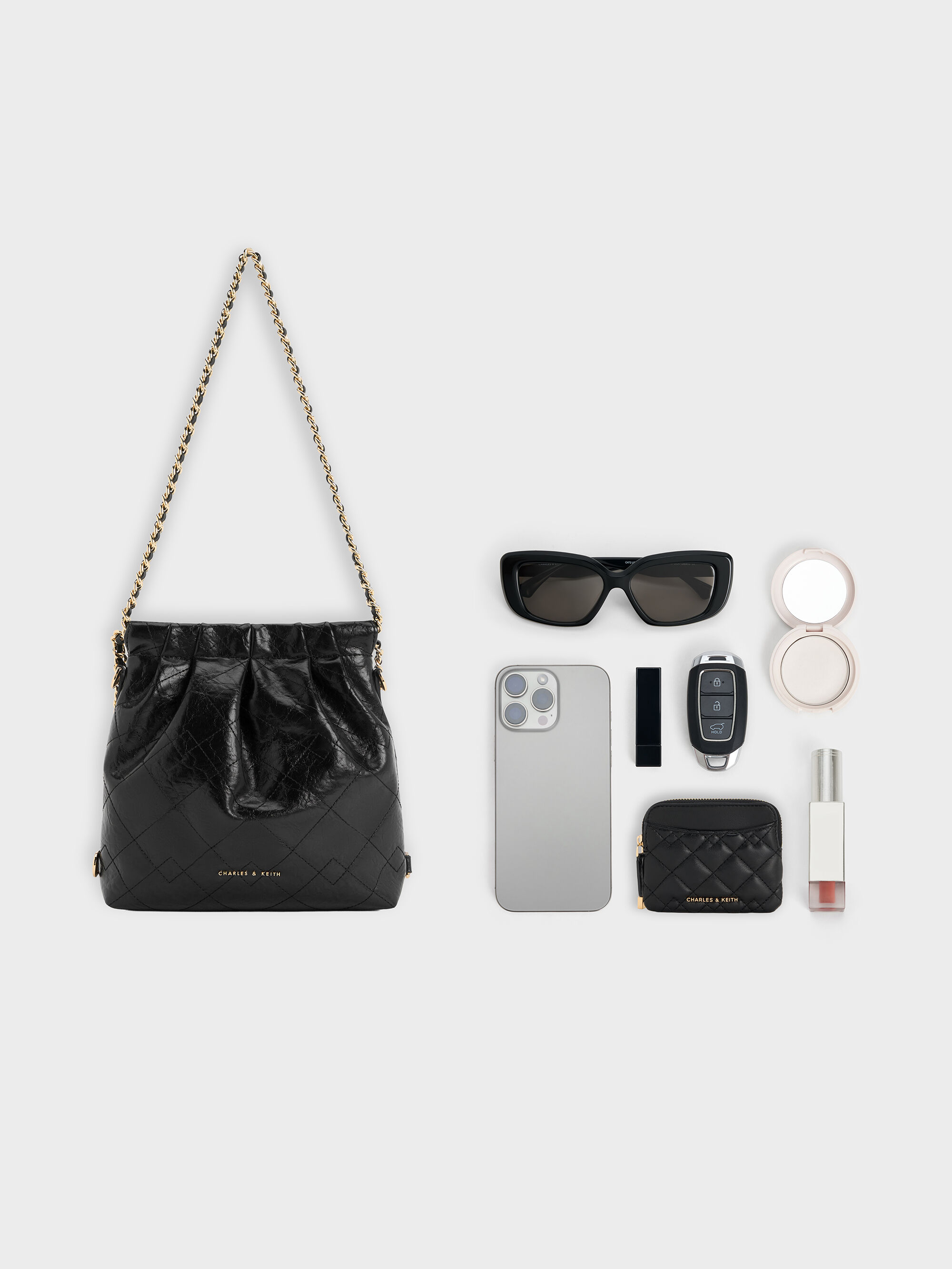 Duo ドゥオ チェーンハンドルツーウェイバックパック - ブラック