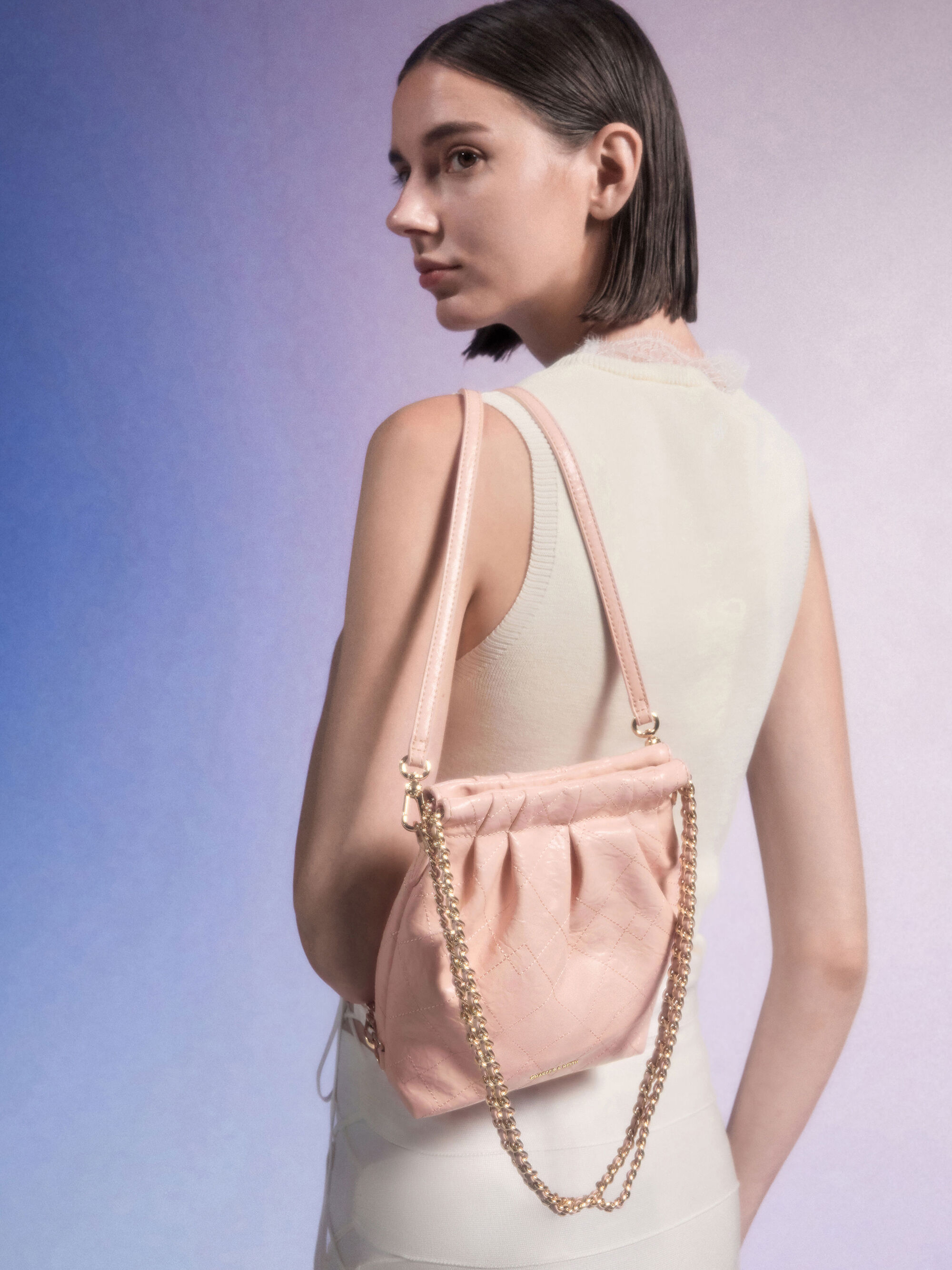 Duo ドゥオ チェーンハンドルツーウェイバックパック - ピンク