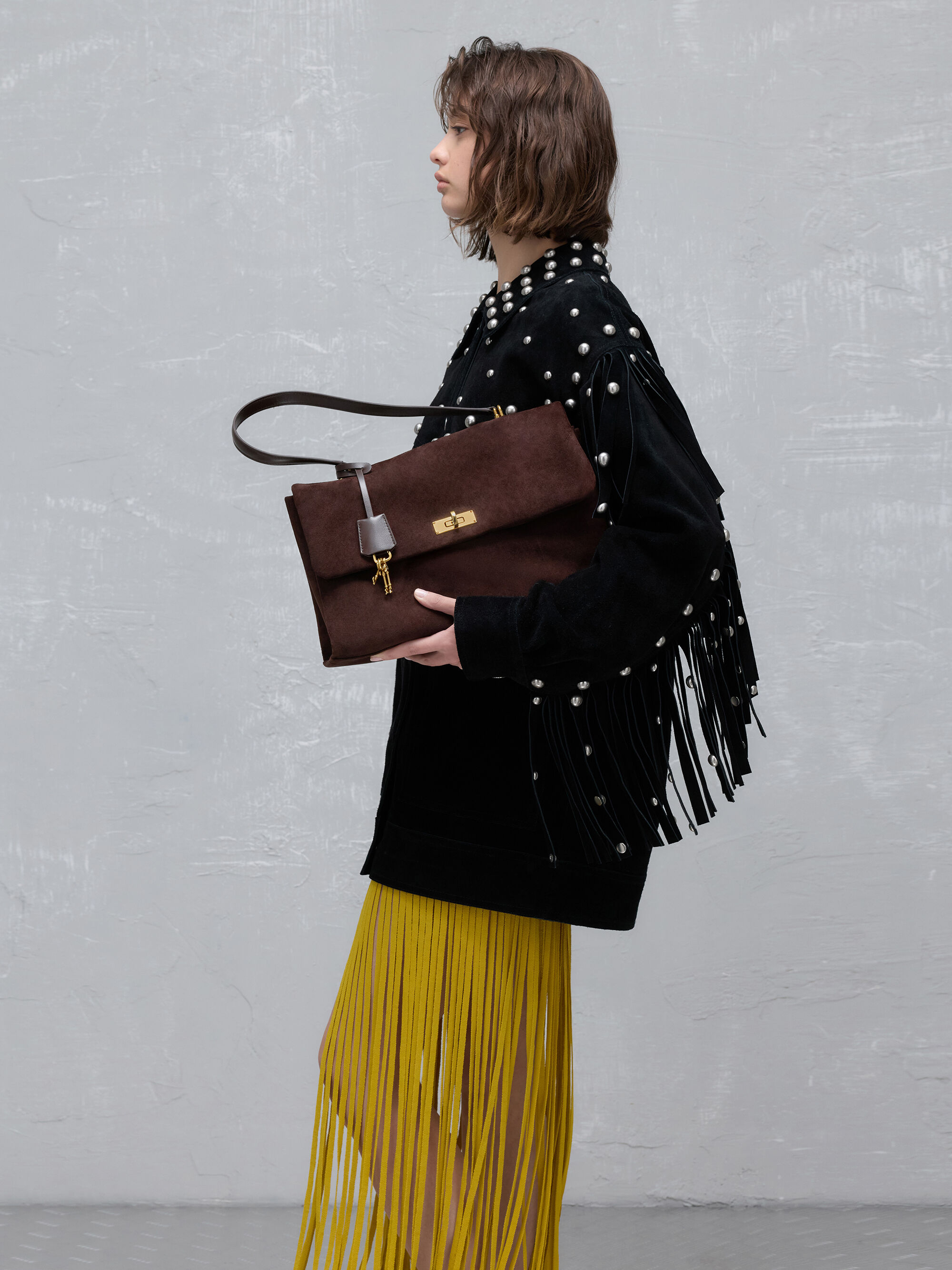 Kerry ケリー トップハンドルサッチェルバッグ - エスプレッソブラウン