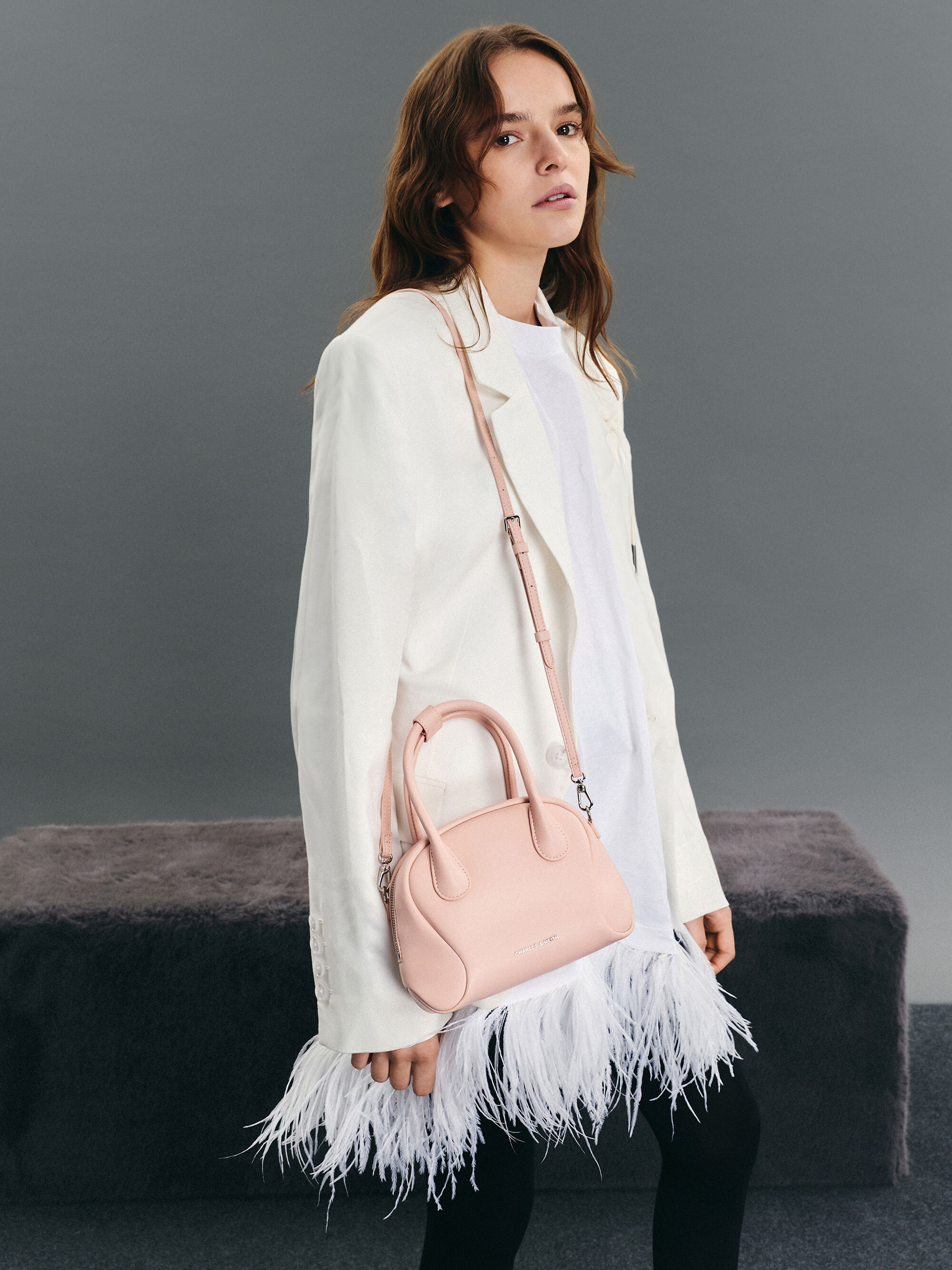 Nelly ネリ ボウリングバッグ - ライトピンク | CHARLES & KEITH