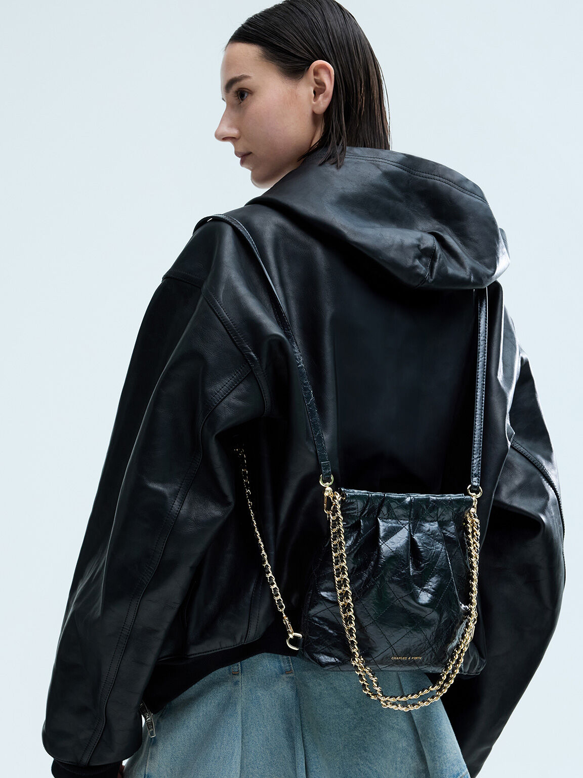 Duo ドゥオ チェーンハンドルツーウェイバックパック - ブラック