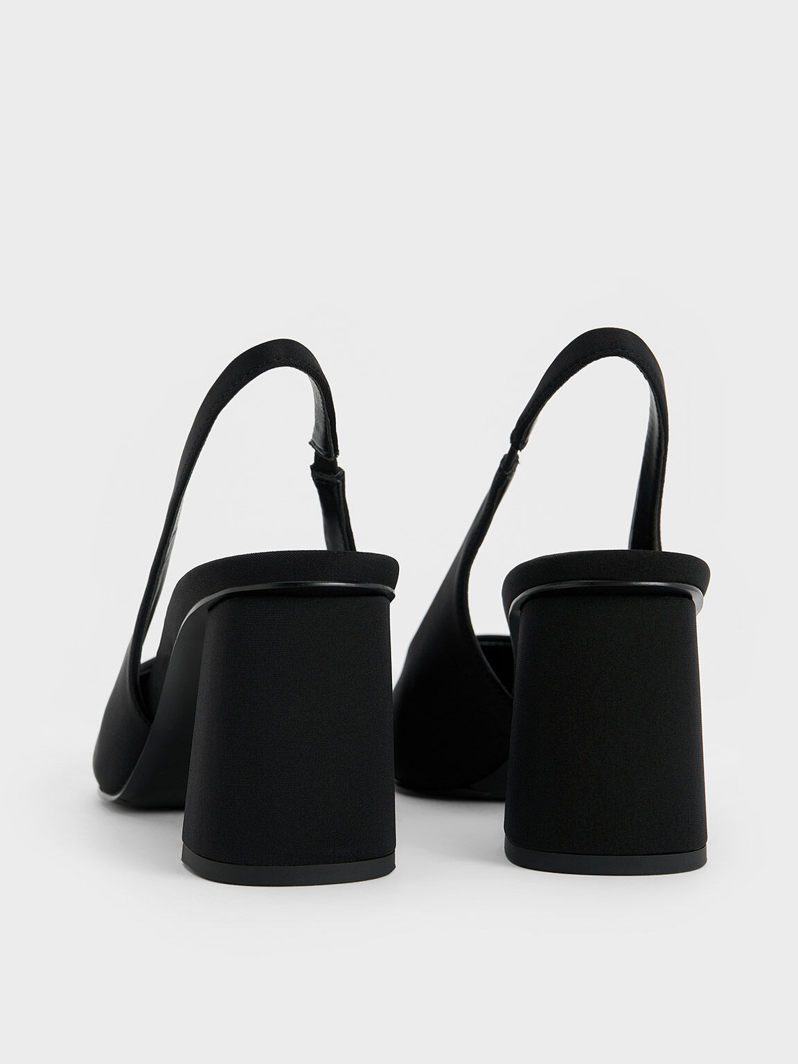 ポインテッドトゥ スリングバックパンプス - ブラック | CHARLES