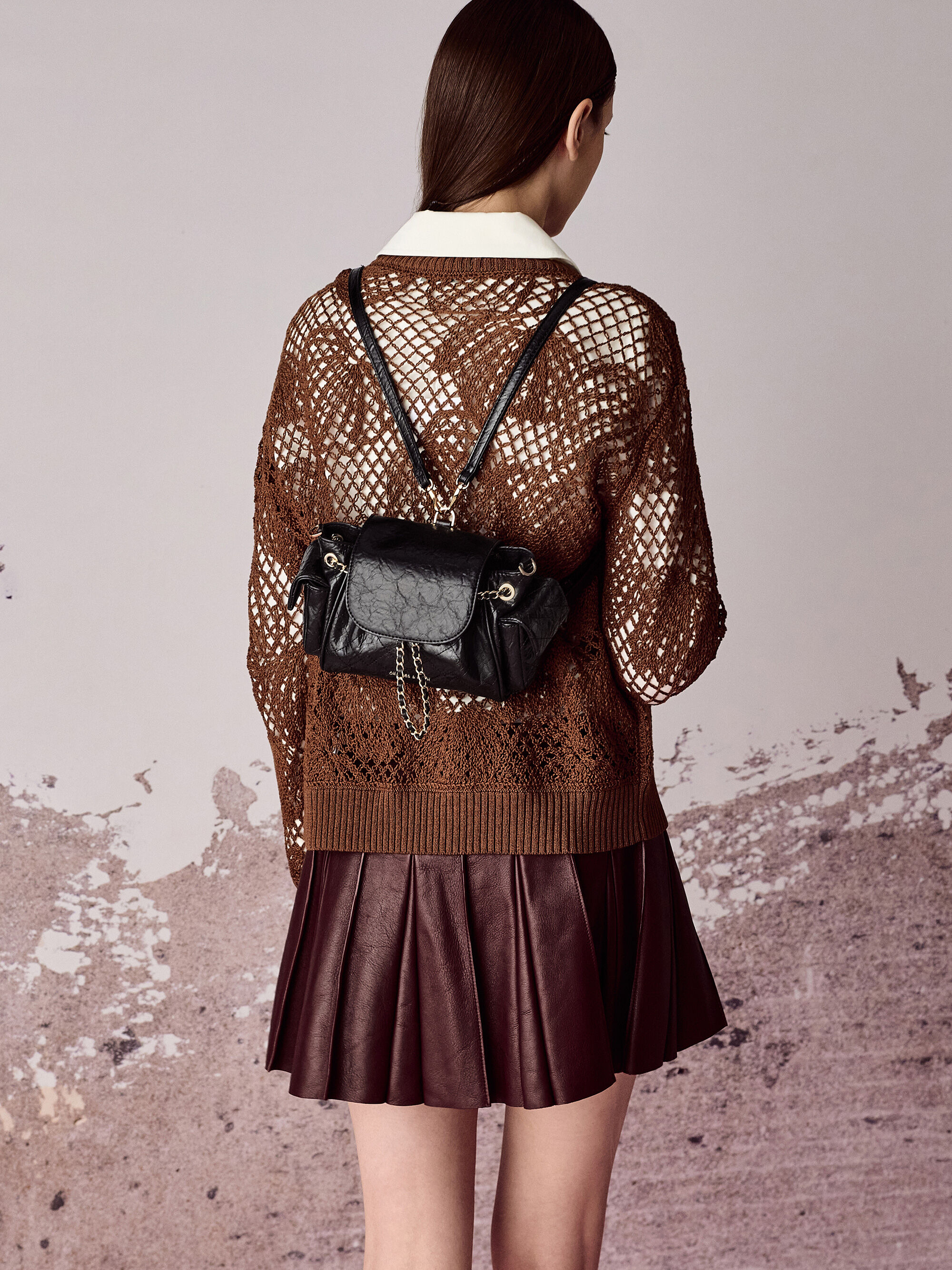 Duo ドゥオ ツーウェイフロントフラップバックパック - ブラック